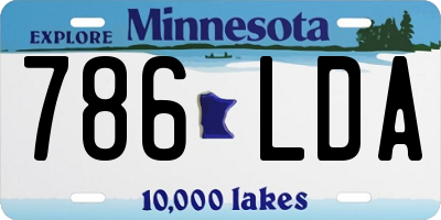 MN license plate 786LDA