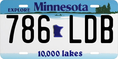 MN license plate 786LDB