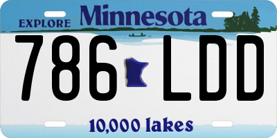 MN license plate 786LDD