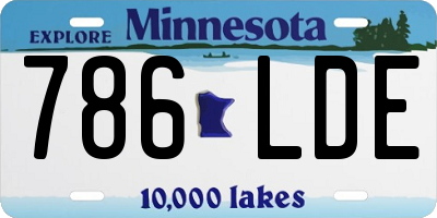 MN license plate 786LDE