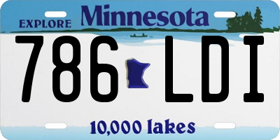 MN license plate 786LDI