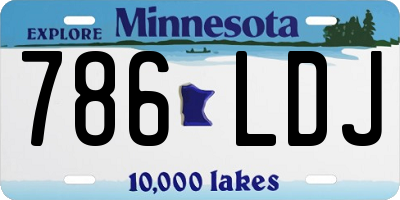 MN license plate 786LDJ
