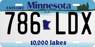 MN license plate 786LDX