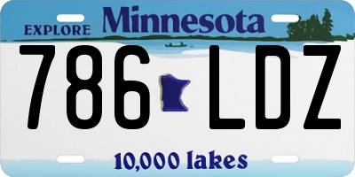 MN license plate 786LDZ
