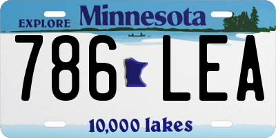 MN license plate 786LEA