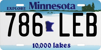 MN license plate 786LEB