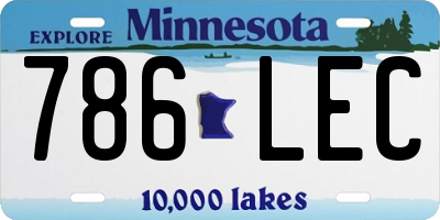 MN license plate 786LEC
