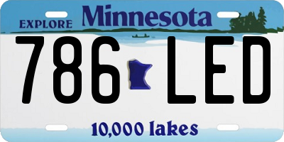 MN license plate 786LED