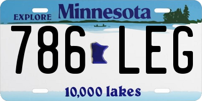 MN license plate 786LEG