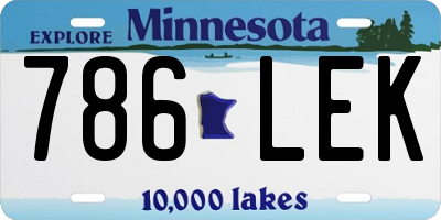 MN license plate 786LEK