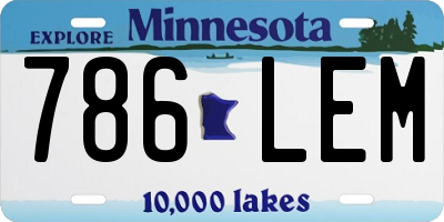 MN license plate 786LEM