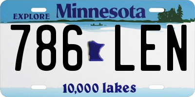 MN license plate 786LEN