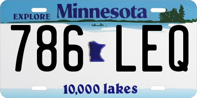 MN license plate 786LEQ