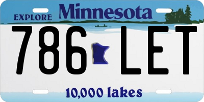 MN license plate 786LET