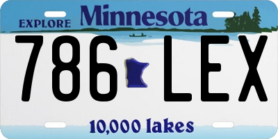 MN license plate 786LEX