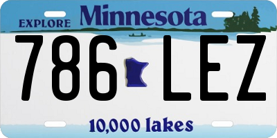 MN license plate 786LEZ