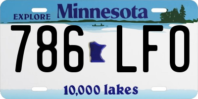 MN license plate 786LFO