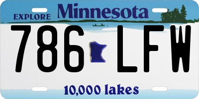 MN license plate 786LFW