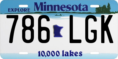 MN license plate 786LGK