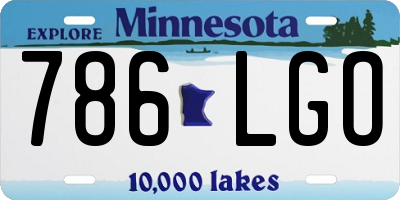MN license plate 786LGO