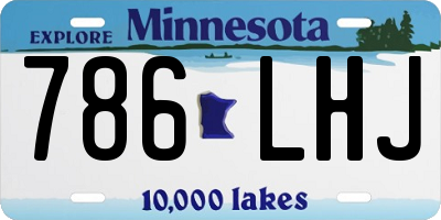 MN license plate 786LHJ