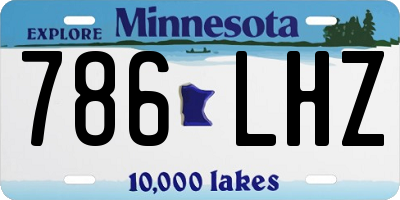 MN license plate 786LHZ