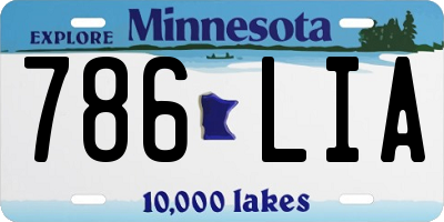 MN license plate 786LIA