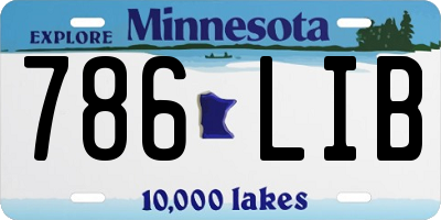 MN license plate 786LIB