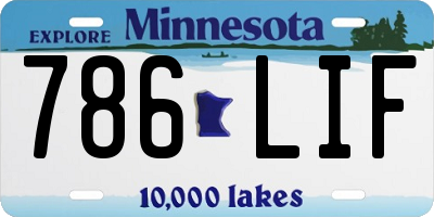 MN license plate 786LIF