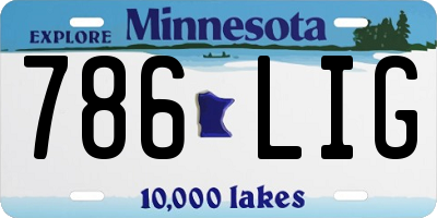 MN license plate 786LIG