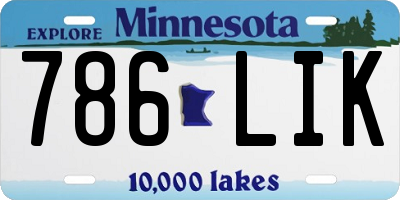 MN license plate 786LIK