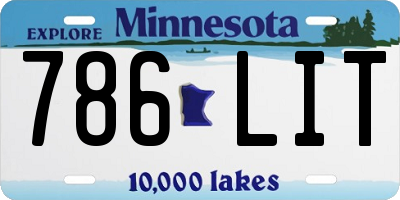 MN license plate 786LIT