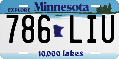 MN license plate 786LIU