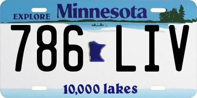 MN license plate 786LIV