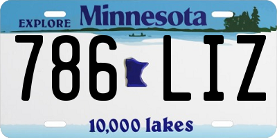 MN license plate 786LIZ