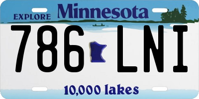 MN license plate 786LNI