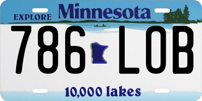 MN license plate 786LOB