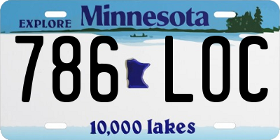 MN license plate 786LOC