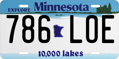 MN license plate 786LOE
