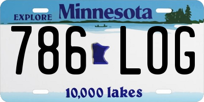 MN license plate 786LOG