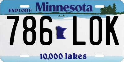 MN license plate 786LOK