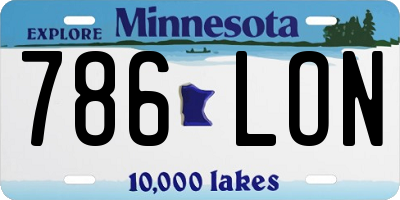 MN license plate 786LON