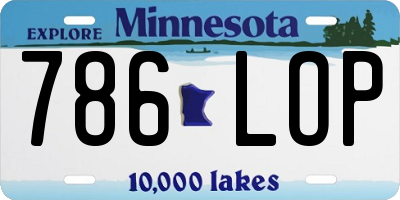 MN license plate 786LOP