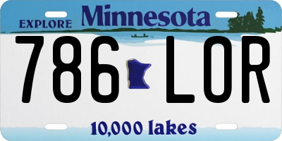 MN license plate 786LOR