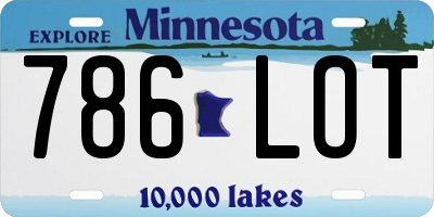 MN license plate 786LOT