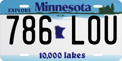 MN license plate 786LOU