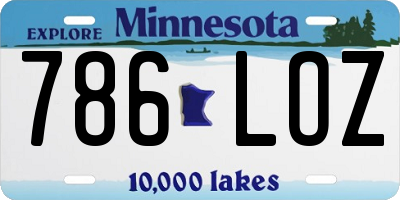 MN license plate 786LOZ