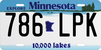 MN license plate 786LPK