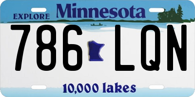 MN license plate 786LQN