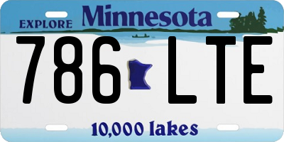 MN license plate 786LTE
